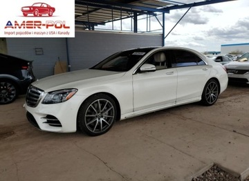Mercedes Klasa S W222 2019 Mercedes-Benz Klasa S S 560 4Matic 2019 4.0l 4.0 Benzyna 463KM