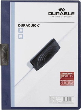 Durable 227007 Skoroszyt zaciskowy opak. 20 sztuk, kolor granatowy.
