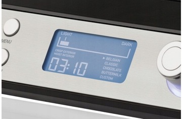 СЕРЕБРЯНО-серая вафельница, многофункциональный дисплей, регулировка температуры, 1600 Вт