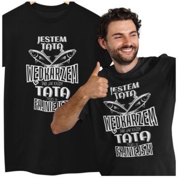 KOSZULKA DLA TATY WĘDKARZA na Dzień Ojca koszulki HOBBY Z RYBAMI