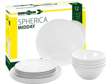 Zestaw obiadowy zastawa stołowa Midday Spherica Brunner W-wa