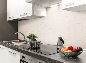 Mozaika płytka ceramiczna na ścianę heksagon biały