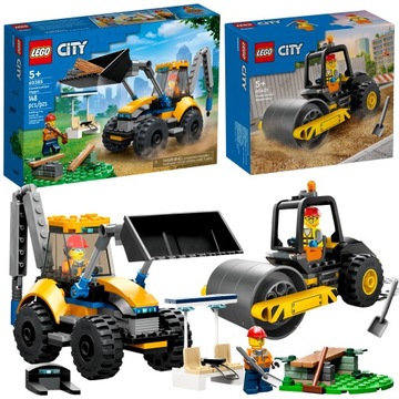 LEGO Koparka 60385 + Walec budowlany 60401 BUDOWA Auta BUDOWLANE City 5
