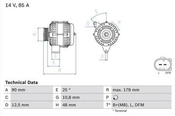 ALTERNÁTOR 0 986 042 470 BOSCH MG ROVER