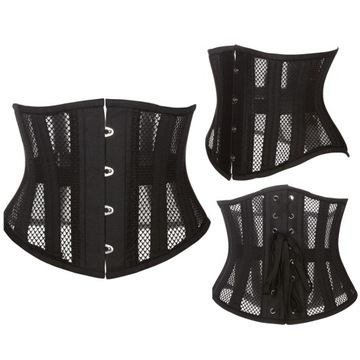 Черный корсет с 26 METAL BINS xs-xxl