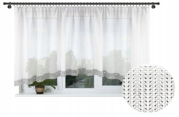 FIRANA GOTOWA W ŁUK 400x150 CYRKONIE TAŚMA WOAL