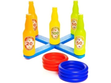 ИГРА НА НАВЫКИ, БРОСАНИЕ КОЛЬЦА, РИНГО, РАЗНОЦВЕТНЫЕ БУТЫЛКИ И КОЛЬЦА ТРАФ