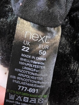 Next bluza pluszowa czarna maxi 50
