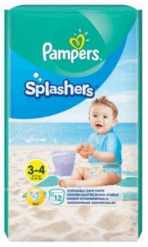 PAMPERS SPLASHERS Размер 3-4 ПОДГУЗНИКИ ДЛЯ ПЛАВАНИЯ 12 ШТ.