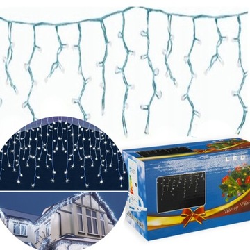 SOPLE ZEWNĘTRZNE KURTYNA LAMPKI ŚWIĄTECZNE 300 LED MOCNE WYTRZYMAŁE OZDOBA
