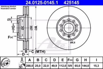 ATE ПЕРЕДНИЕ ДИСКИ+НАКЛАДКИ SEAT LEON III 288MM