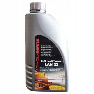 OLEJ MASZYNOWY ISO 3448 DIN 51 501 L-AN VG22 - 1L