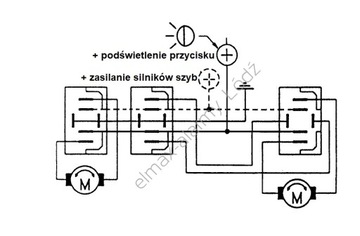 универсальный кнопочный переключатель для управления электростеклоподъемниками 6 контактов W