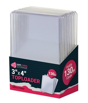 Toploader 130pt Ochronne Sztywne koszulki na karty Ultra Clear 10 szt.
