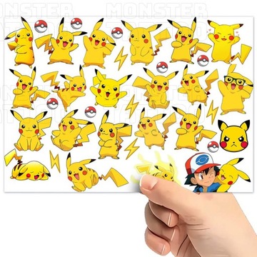 TATUAŻE TYMCZASOWE WODNE DLA DZIECI DZIECIĘCE PIKACHU WZORY SUPER JAKOŚĆ