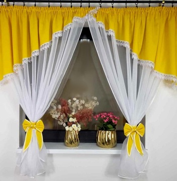Firanka Firany salon kuchnia Karmen Żółta 300/150