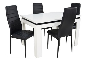 Stół rozkładany 80x120/160 Biały 4 krzesła salon
