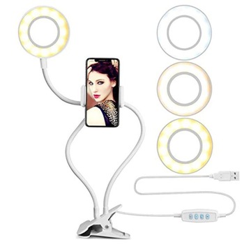 LAMPA PIERŚCIENIOWA LED SELFIE DO TELEFONU ALOGY