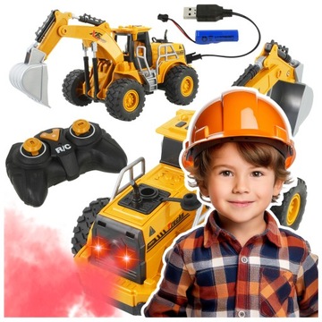 ЭКСКАВАТОР С ДИСТАНЦИОННЫМ УПРАВЛЕНИЕМ БУЛЬДОЗЕР ДИСТАНЦИОННАЯ СТРОИТЕЛЬНАЯ МАШИНА RC LED + ДЫМ