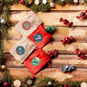 Наклейки для АДВЕНТ-календаря, лист А4, ПРАЗДНИКИ