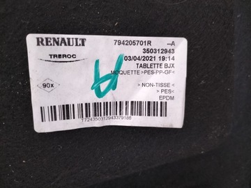 DACIA SANDERO III 2021 POLIČKA KUFRU ZADNÍ ORIG.