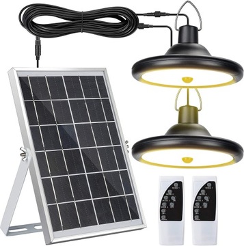 LAMPA SOLARNA+PANEL+PILOT OŚWIETLENIE CIEPŁO
