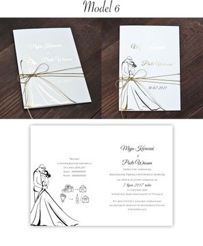 ПОЗОЛОЧЕННЫЕ СВАДЕБНЫЕ ПРИГЛАШЕНИЯ C6 - 2 ШТ.