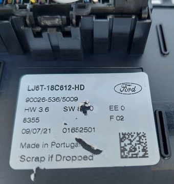 FORD KUGA III MK3 2021R ESPACE PANEL KLIMATIZACE CLIMATRONIC LJ6T-18C612