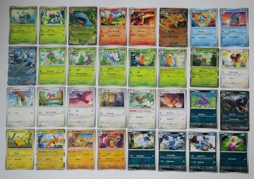 ОРИГИНАЛЬНЫЕ КАРТЫ ПОКЕМОН 151 ПОЛНЫЙ БАЗОВЫЙ НАБОР ИЗ 165 ШТУК!!!