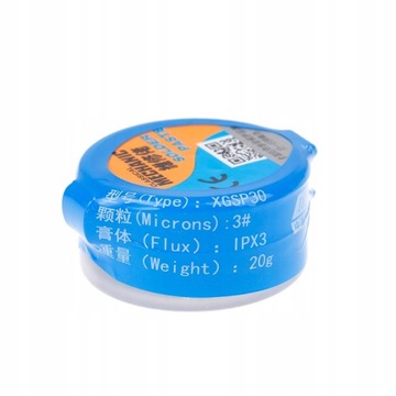 PŁYNNA CYNA PASTA LUTOWNICZA 183°C 20G OŁOWIOWA DO LUTOWANIA SPOIWO XG-30