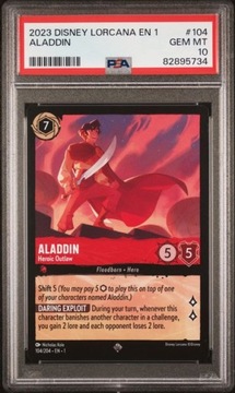 PSA10 Aladdin - Heroic Outlaw (V.1) (1TFC 104) PSA grading 10