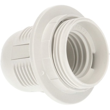 Oprawka żarówki E27 z kołnierzem biała PAWBOL