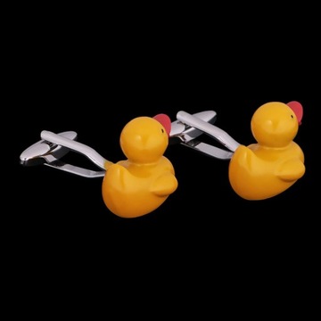 Urocze spinki do mankietów dla dzieci, żółte guziki w kształcie kaczek