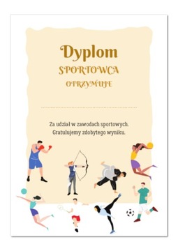 Dyplom A4 SPORTOWCA za osiągnięcia sportowe