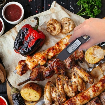 КУХОННЫЙ ТЕРМОМЕТР для копчения мяса, цифровой электронный ЖК-зонд 200°C