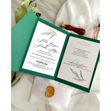 Приглашения на свадьбу в стиле бохо в деревенском стиле GREEN LEAVES