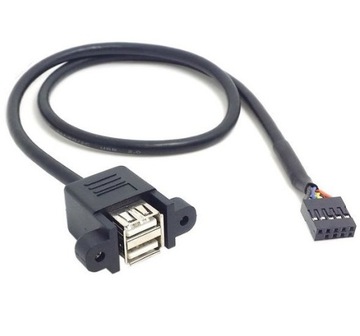 GNIAZDO USB A PODWÓJNE DO OBUDOWY Z GN.2X5 30CM