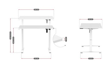 Biurko elektryczne z REGULACJĄ WYSOKOŚCI Huzaro Hero 7.9 White 100 cm