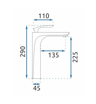 РАКОВИНА FAPTER JS-B215-1 ОРБИТА ХРОМ ВЫСОКАЯ