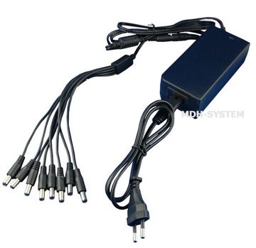 ZASILACZ IMPULSOWY DO KAMER CCTV 12V 5A 8 WYJŚĆ