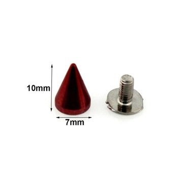 10pcs More Color Brass Bullet Cone Spike Punk Screwback Studs Bag Clothes