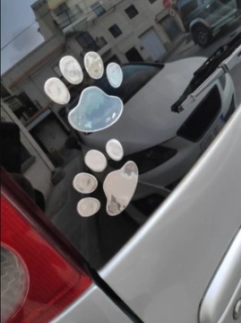 НАКЛЕЙКА НА ЛАПЫ СОБАКИ ХРОМ СЕРЕБРЯНЫЙ CAR HOME