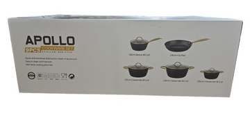 Zestaw garnków i patelni z powłoką marmurową 9 el. Amercook Apollo 1680.12
