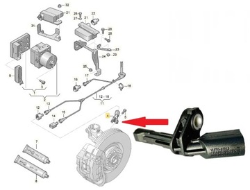 ОРИГИНАЛЬНЫЙ ДАТЧИК АБС VAG A.G ЗАДНИЙ ЛЕВ PASSAT B6 2.0 TDI 2.0 FSI GOLF V VI