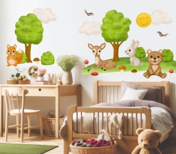 наклейки на стену лесные животные 50х100см LAS12