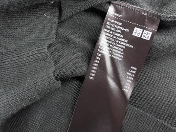 UNIQLO 100% WEŁNA WEŁNIANY BASIC KLASYCZNY SWETER MĘSKI BUTELKOWA ZIELEŃ S