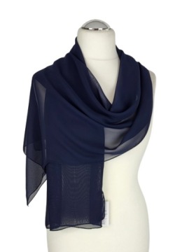 73 Элегантный, воздушный шарф ТЕМНО-СИНЕГО цвета