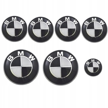7 pcs BMW Logo Koła Bagażnika Maski 82 82 4x68mm