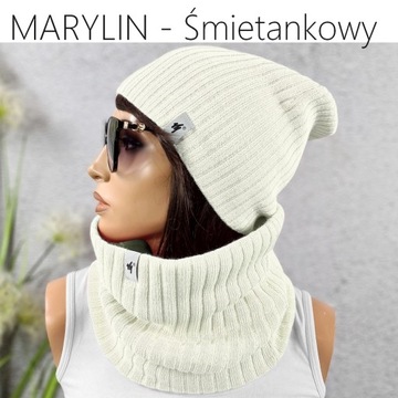 Zimowy KOMPLET damski CZAPKA + KOMIN DUŻO KOLORÓW