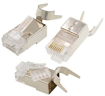 RJ45 EZ вилки STP прямоточные кат.6А кат.7 7А 10шт.
